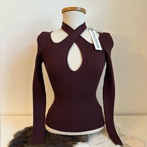 MINK PINK GIANNA KNIT TOP, SIZE: S